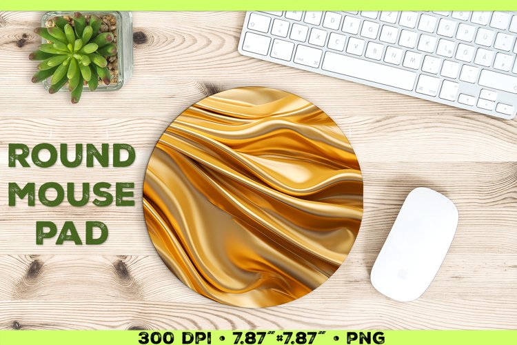Melty Metallics Design Round Mouse Pad Sublimation example image 1