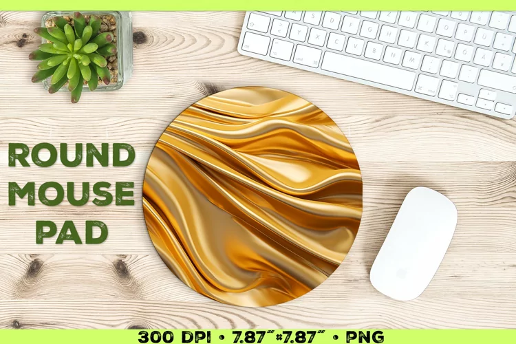 Melty Metallics Design Round Mouse Pad Sublimation