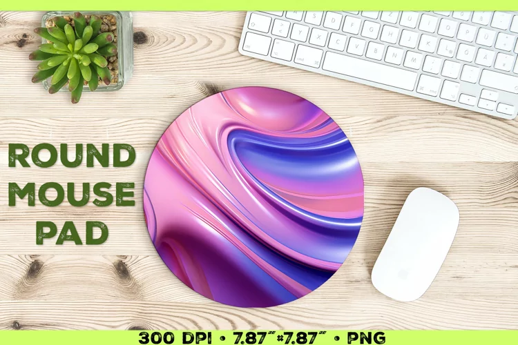 Melty Metallics Design Round Mouse Pad Sublimation