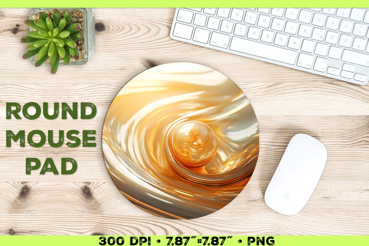 Melty Metallics Design Round Mouse Pad Sublimation example image 1