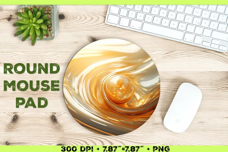 Melty Metallics Design Round Mouse Pad Sublimation