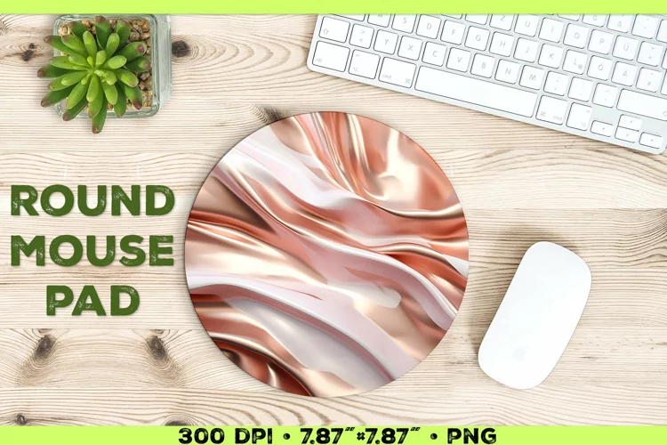 Melty Metallics Design Round Mouse Pad Sublimation
