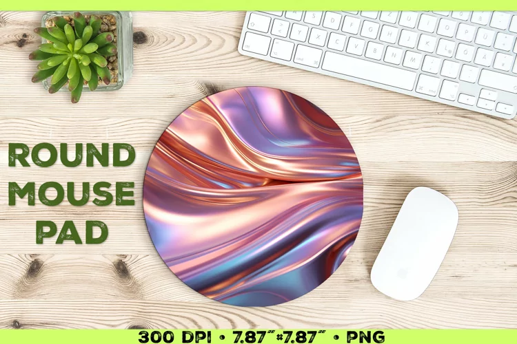 Melty Metallics Design Round Mouse Pad Sublimation