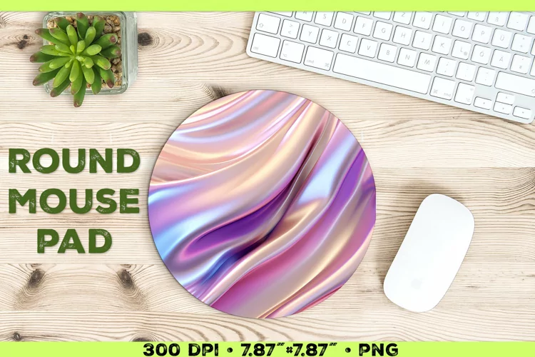 Melty Metallics Design Round Mouse Pad Sublimation