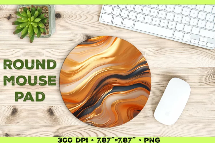Melty Metallics Design Round Mouse Pad Sublimation