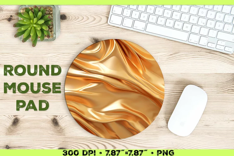 Melty Metallics Design Round Mouse Pad Sublimation