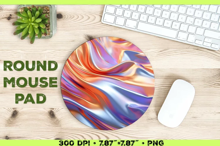 Melty Metallics Design Round Mouse Pad Sublimation