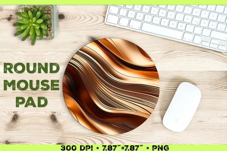 Melty Metallics Design Round Mouse Pad Sublimation