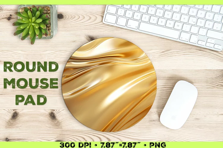 Melty Metallics Design Round Mouse Pad Sublimation