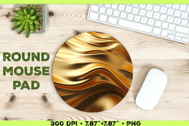 Melty Metallics Design Round Mouse Pad Sublimation