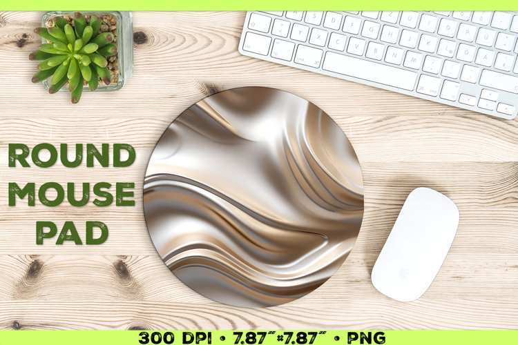 Melty Metallics Design Round Mouse Pad Sublimation example image 1