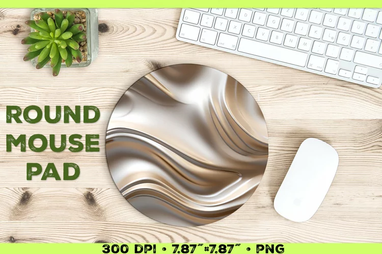 Melty Metallics Design Round Mouse Pad Sublimation