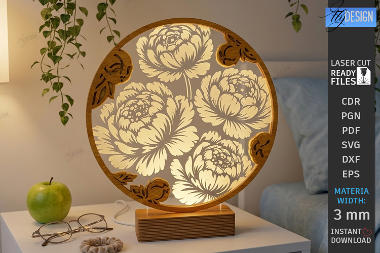 3D Layered Round Lamp Laser Cut | Night Light | Pions | CNC