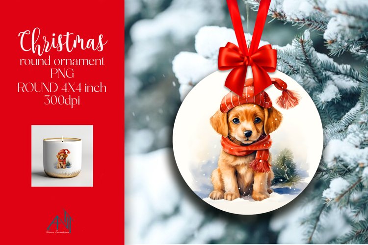Christmas Round Ornament Sublimation PNG