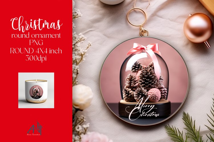 Christmas Round Ornament Sublimation PNG