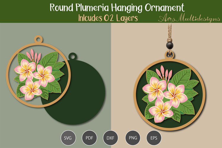 Plumeria Round Ornament example image 1
