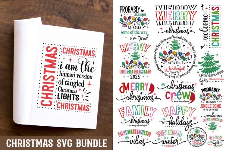 Funny Christmas Quotes SVG Bundle | Christmas Door Sign Svg