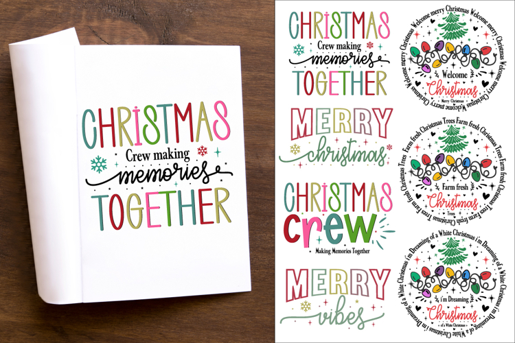 Merry Christmas Text Festive Christmas Tree Bow Holiday Svg