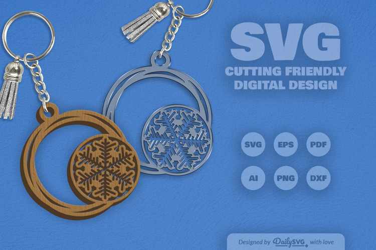 Snowflake Keychain Laser Cut