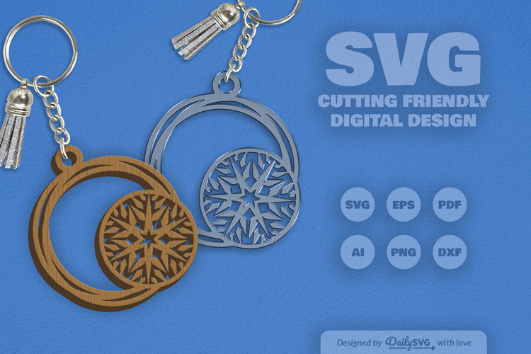 Snowflake Keychain Laser Cut