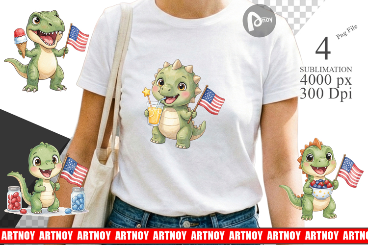 Round Summer Treats Dino Sublimation