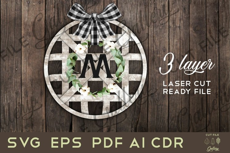 Round Tobacco basket wall decor / 3layerSVG laser cut file