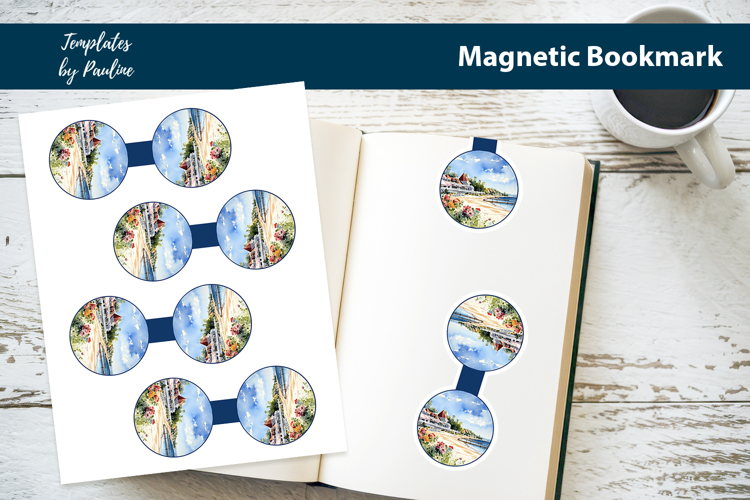 Tropical Beach Round Magnetic Bookmark, Vacation Bookmark