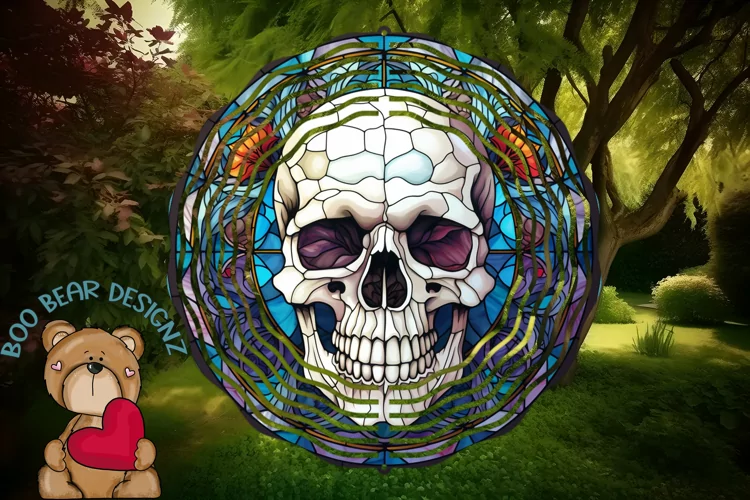 Stain Glass Halloween Sublimation Wind Spinner design