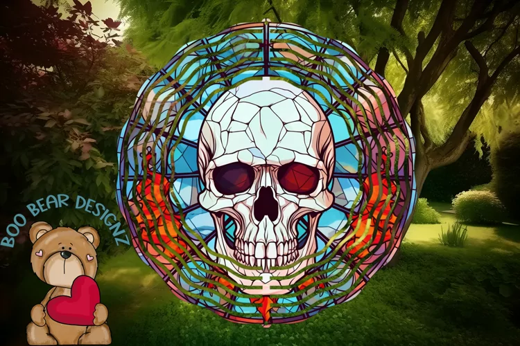 Stain Glass Halloween Sublimation Wind Spinner design