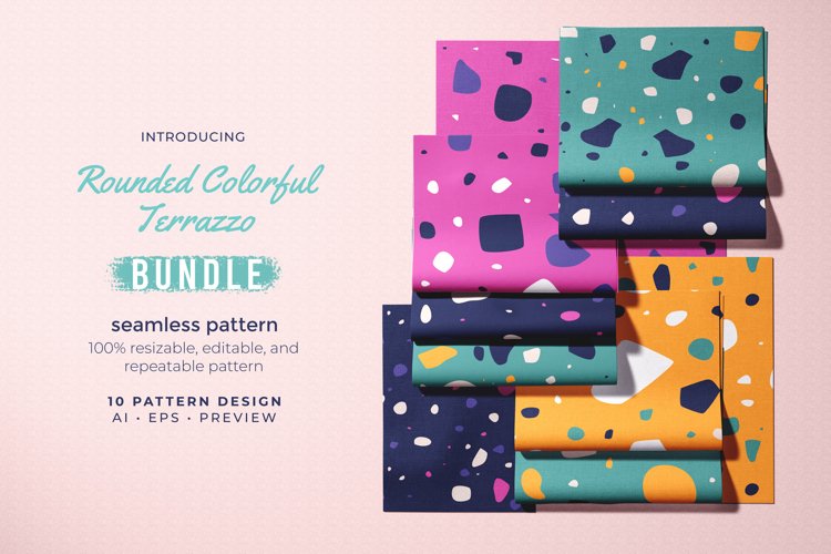 Rounded Colorful Terrazzo - Seamless Pattern example image 1