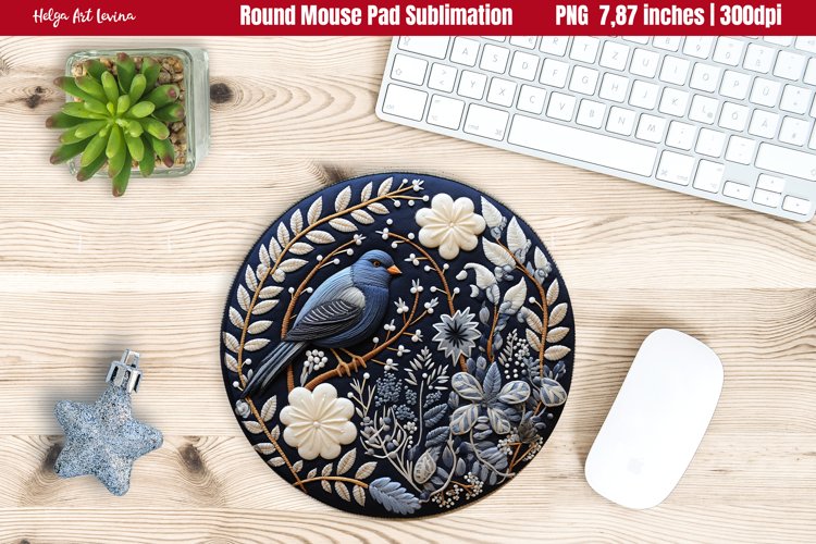 Christmas Round Mouse Pad Sublimation example image 1