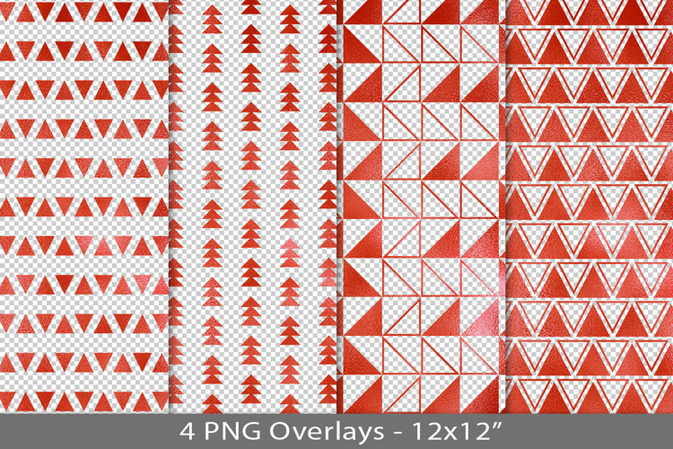 Red foil seamless pattern overlay, PNG
