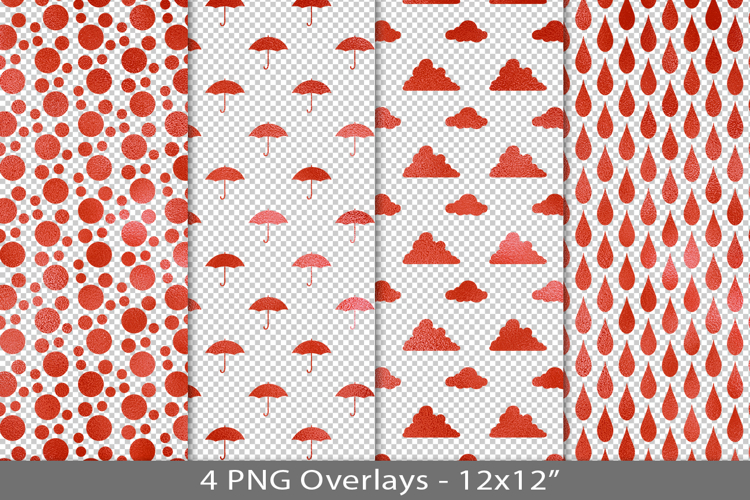 Red foil seamless pattern overlay, PNG