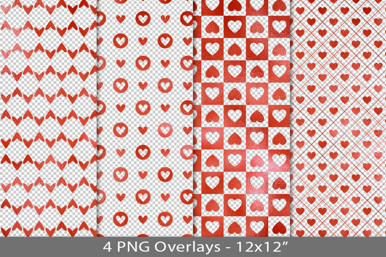 Red foil seamless pattern overlay, PNG