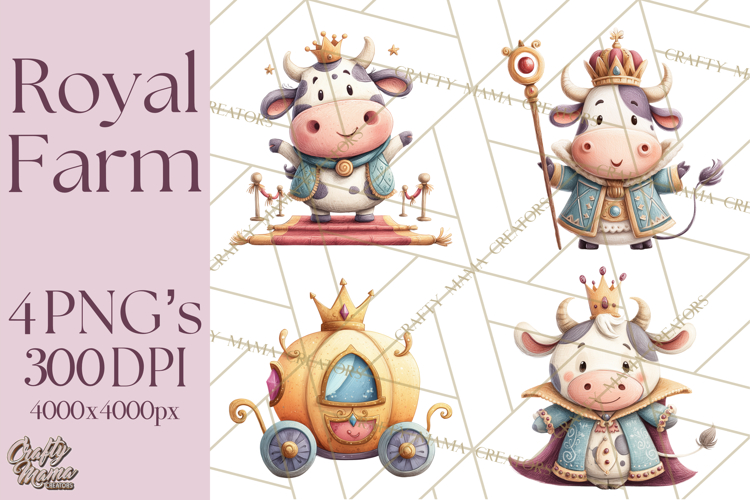 Royal Farm Animal Clipart PNG Cute Regal Animals
