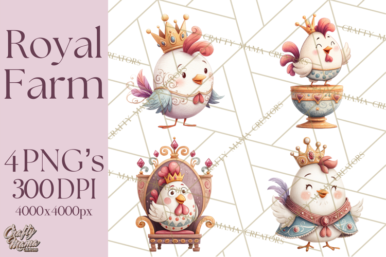 Royal Farm Animal Clipart PNG Cute Regal Animals