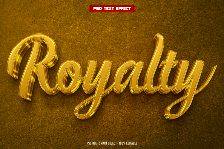 Royalty 3D editable text effect