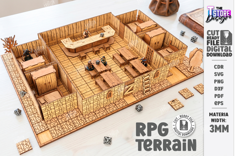 RPG Terrain and Miniature Building Laser Cut | Tabletop Game