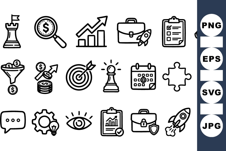 Business Strategy Icons Bundle for Marketing and Planning