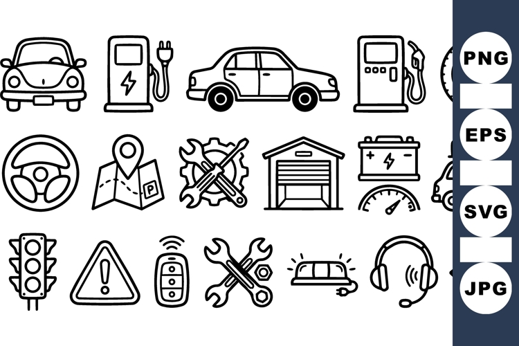 Car And Auto Icon SVG Clipart Bundle For Designs