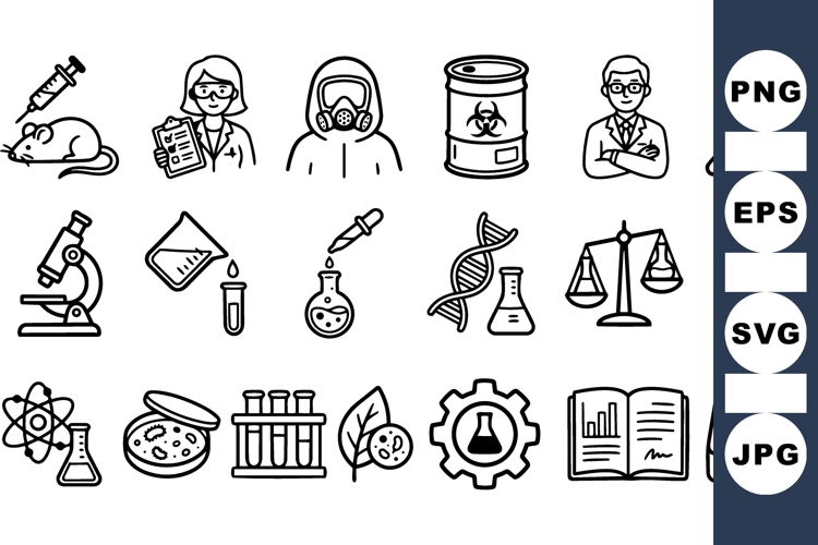 Medical Science Laboratory Icon SVG Bundle