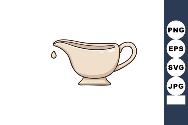 Creamer jug with pouring drop beige color simple kitchenware example image 1