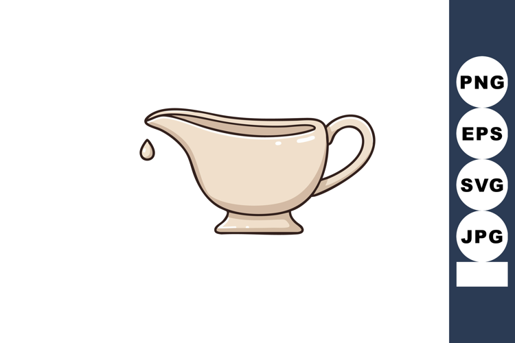 Creamer jug with pouring drop beige color simple kitchenware