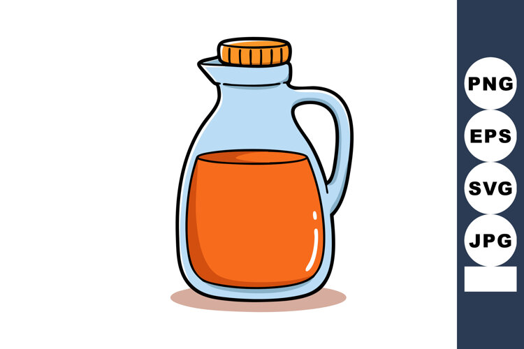 Orange juice bottle with handle and cap container for fresh example image 1