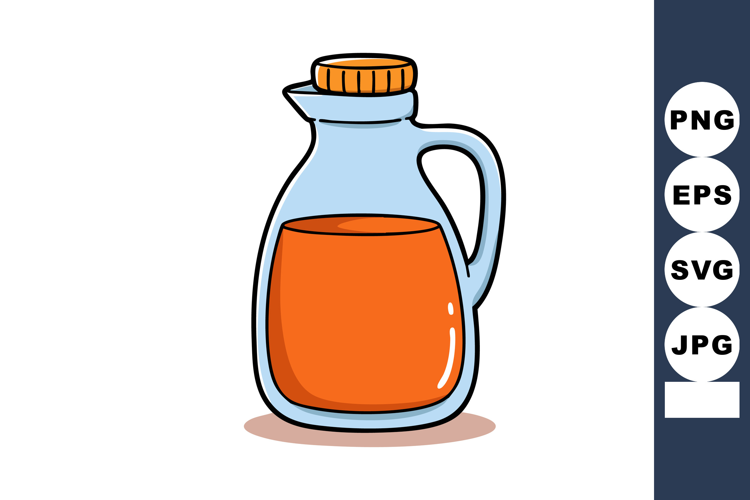 Orange juice bottle with handle and cap container for fresh