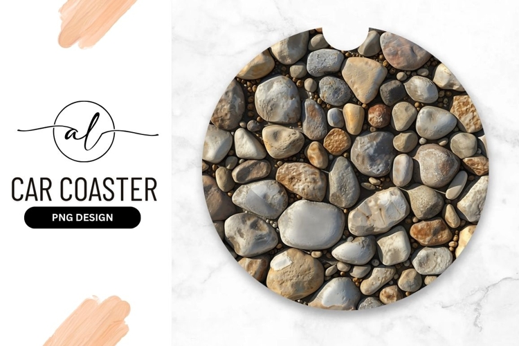 Round Stone Texture Background Round Car Coaster