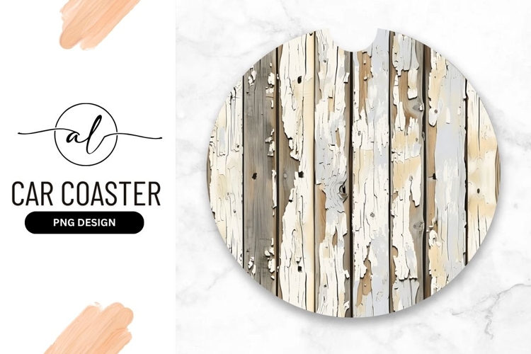 Distressed Wood Planks With Peeling Paint Texture