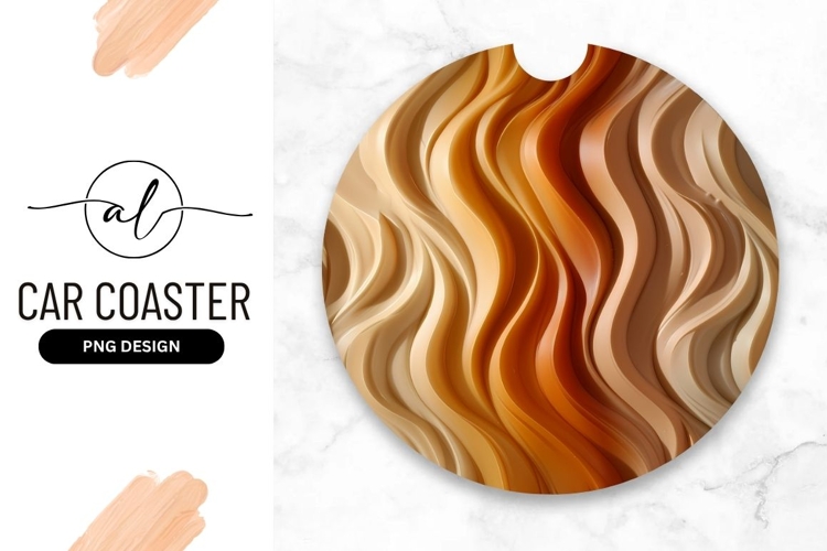 Abstract Wavy Lines In Earth Tones Round