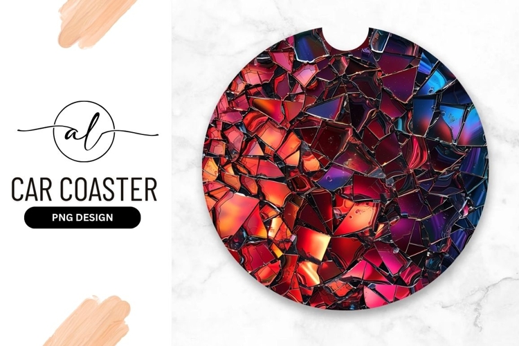 Shattered Glass Round Abstract Colorful Background
