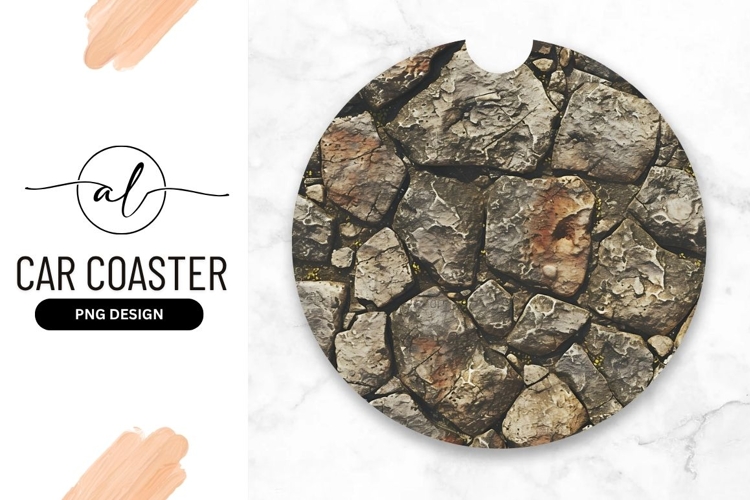 Stone Texture Round Car Coaster Png